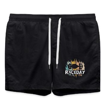 Raceday für Racingfans - Rennsport und Rennautos - Badeshorts - Schwarz - Vorne - AI Model Male 185 light (185cm)