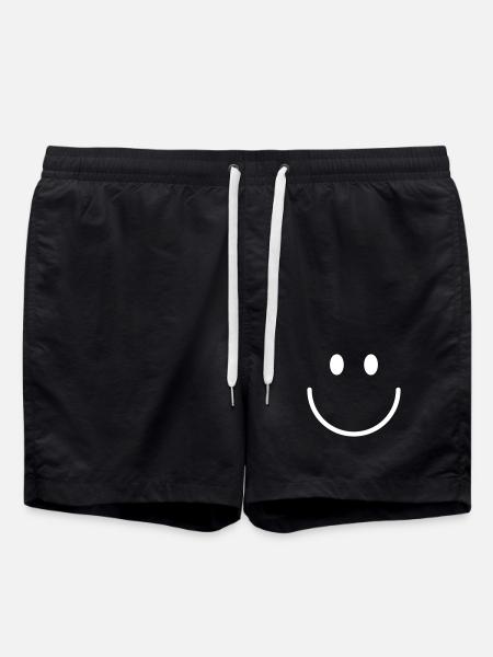 Smiley lächle gute Laune - Badeshorts - Schwarz