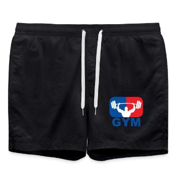 GYM Musculation Poids - Short de bain - noir - Devant - AI Model Male 185 light (185cm)