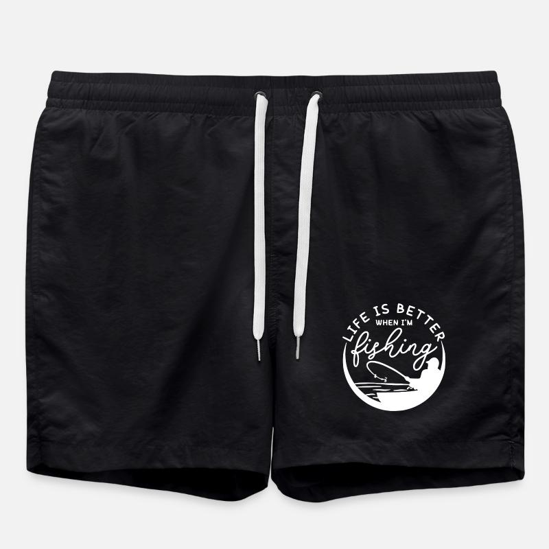 Fishing Life Is Better Design - Swim Trunks - black