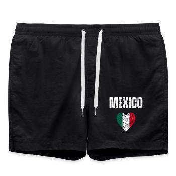 J’aime le Mexique, drapeau du Mexique - Short de bain - noir - Devant - AI Model Male 185 light (185cm)