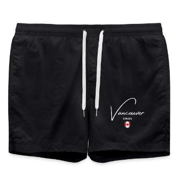 Vancouver Canada, design minimaliste élégant - Short de bain - noir - Devant - AI Model Male 185 light (185cm)