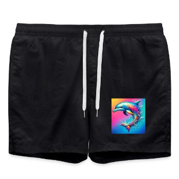 dolphin - Swim Trunks - black - Front - AI Model Male 185 light (185cm)