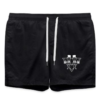 Bräutigam Junggesellen Party - Badeshorts - Schwarz - Vorne - AI Model Male 185 light (185cm)