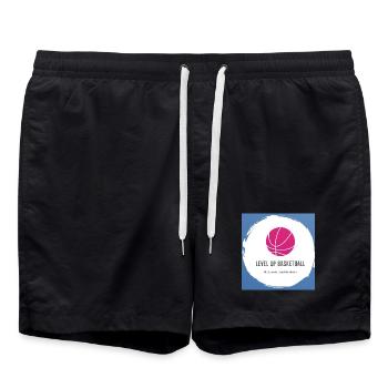 Level Up basketball - Swim Trunks - black - Front - AI Model Male 185 light (185cm)