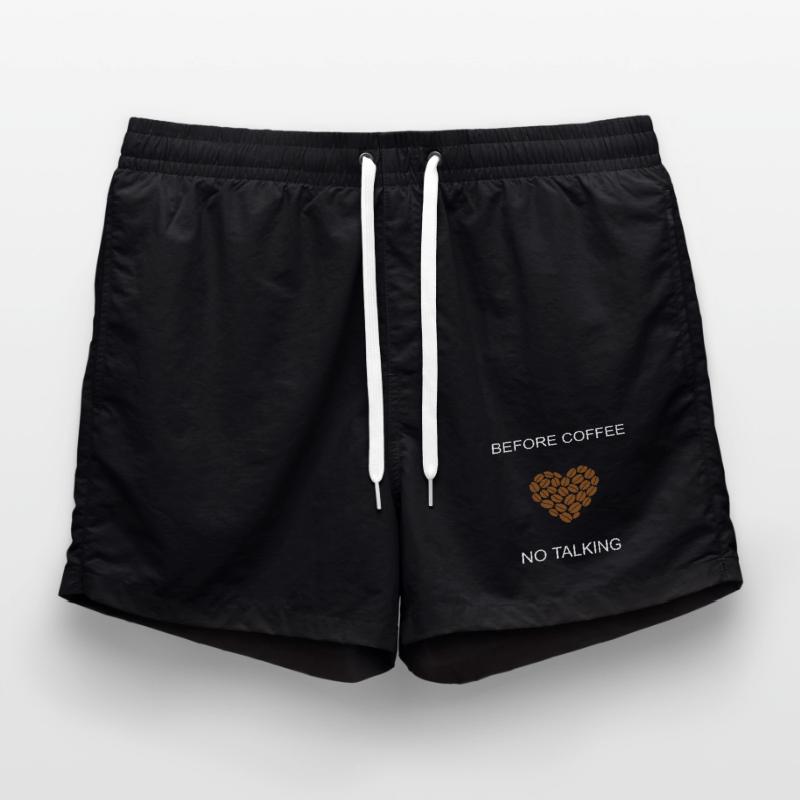 Grumpy Morning Before Coffee No Talking Design	 Swim Trunks