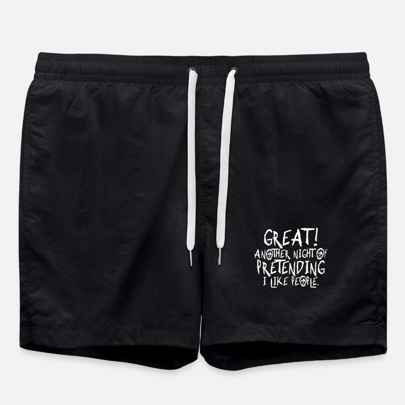 Funny Introvert Halloween Gift - Swim Trunks - black