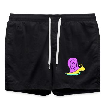 Schneckenhaus Schnecke bunt Süß Silhouette cool - Badeshorts - Schwarz - Vorne - AI Model Male 185 light (185cm)