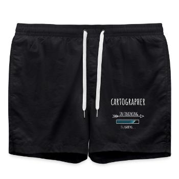 Geschenk Beruf Ausbildung Cartographer - Badeshorts - Schwarz - Vorne - AI Model Male 185 light (185cm)