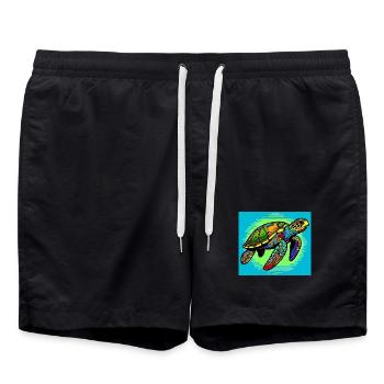 tortue - Short de bain - noir - Devant - AI Model Male 185 light (185cm)