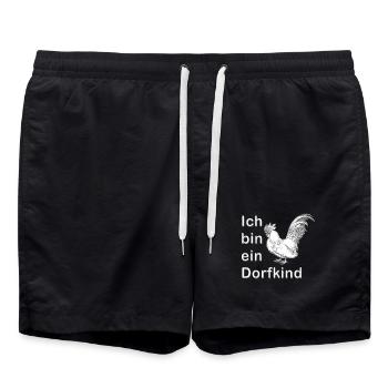 Ich bin ein Dorfkind - Badeshorts - Schwarz - Vorne - AI Model Male 185 light (185cm)
