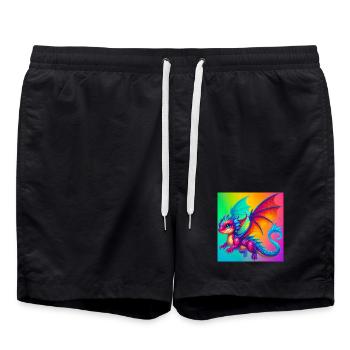 dragon - Short de bain - noir - Devant - AI Model Male 185 light (185cm)