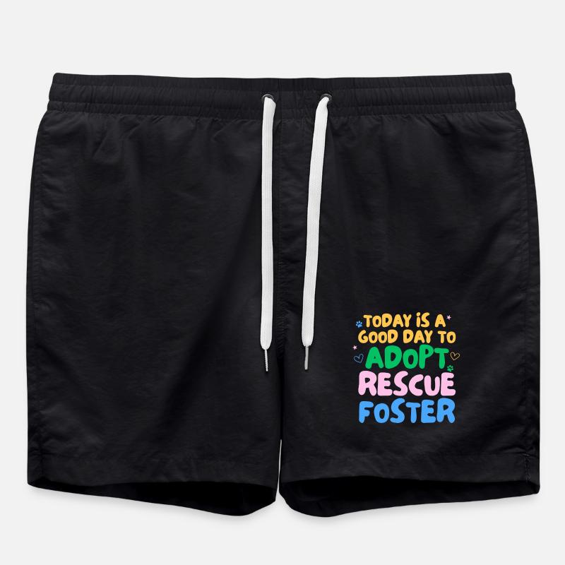 ADOPT DON'T SHOP - Swim Trunks - black