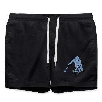 Silhouette de curling minimaliste Sport - Short de bain - noir - Devant - AI Model Male 185 light (185cm)