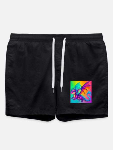 Drache - Badeshorts - Schwarz