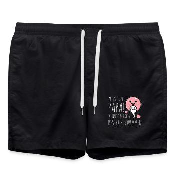 Alles Gute Papa wünscht dir dein bester Schwimmer - Badeshorts - Schwarz - Vorne - AI Model Male 185 light (185cm)