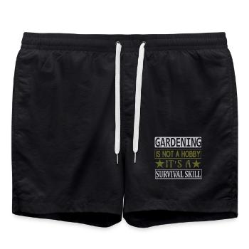 Le jardinage n’est pas un passe-temps, une compétence de survie - Short de bain - noir - Devant - AI Model Male 185 light (185cm)