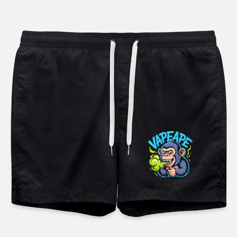 Vapeape Funny Monkey Graphique - Short de bain - noir