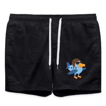 Ein Supervogelflugzeug - Badeshorts - Schwarz - Vorne - AI Model Male 185 light (185cm)