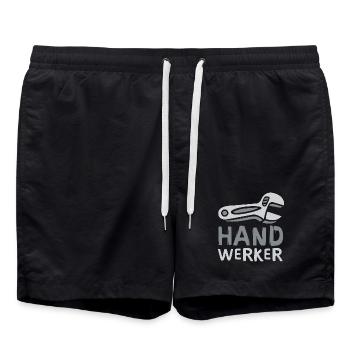 Bande dessinée artisanale avec clé - Short de bain - noir - Devant - AI Model Male 185 light (185cm)