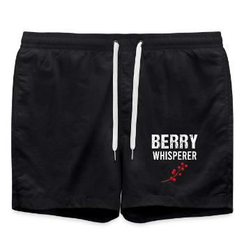 Blueberry Lustige Obst  Frucht Blaubeere Vintage - Badeshorts - Schwarz - Vorne - AI Model Male 185 light (185cm)