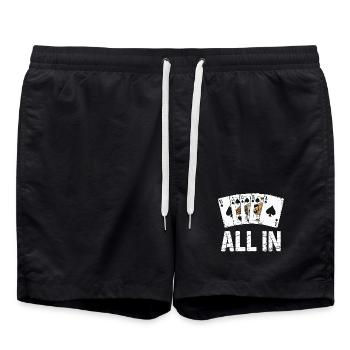 Poker Royal Flush - Conception ALL IN - Short de bain - noir - Devant - AI Model Male 185 light (185cm)