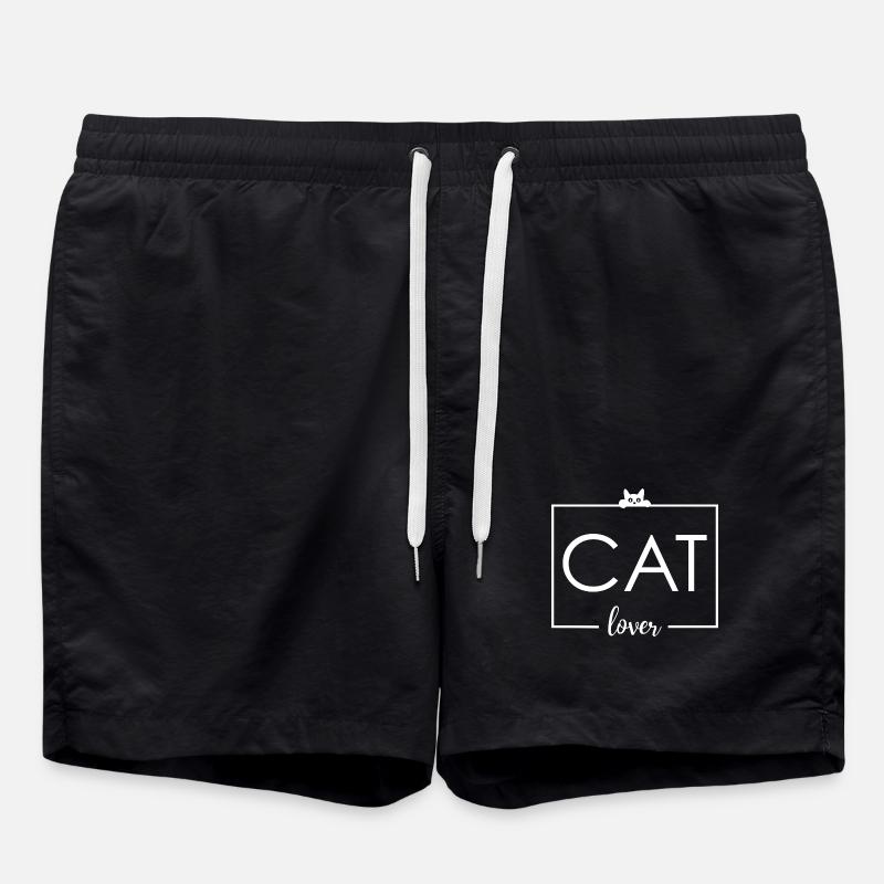 Cat Lover - Swim Trunks - black