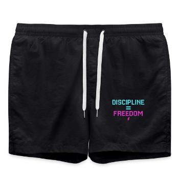 Disziplin Gleich Freiheit Pixelkunst - Badeshorts - Schwarz - Vorne - AI Model Male 185 light (185cm)