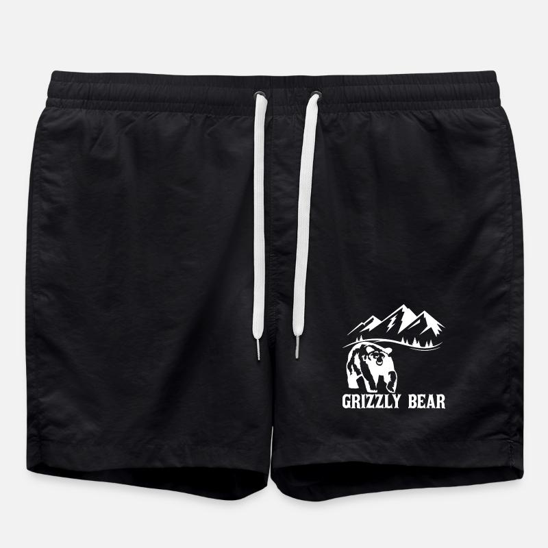 Hiking with a (white) bear - Swim Trunks - black