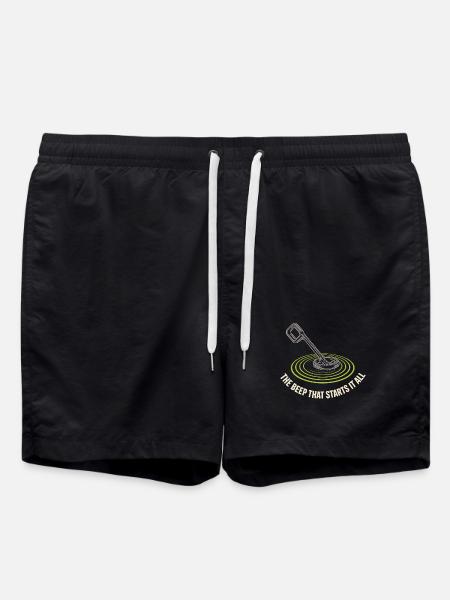 Introverted metal detector hobbyist - Swim Trunks - black