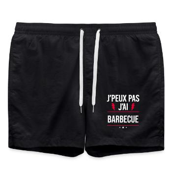 J’peux pas j’ai barbecue Humour Apéro - Short de bain - noir - Devant - AI Model Male 185 light (185cm)