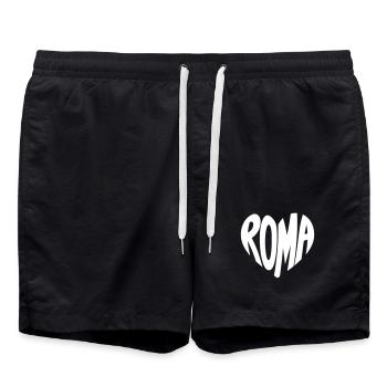 Logo du cœur de Roma Style rétro - Short de bain - noir - Devant - AI Model Male 185 light (185cm)