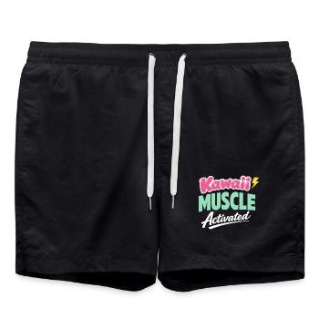 Anime Strong Girl qui prend la Force - Short de bain - noir - Devant - AI Model Male 185 light (185cm)