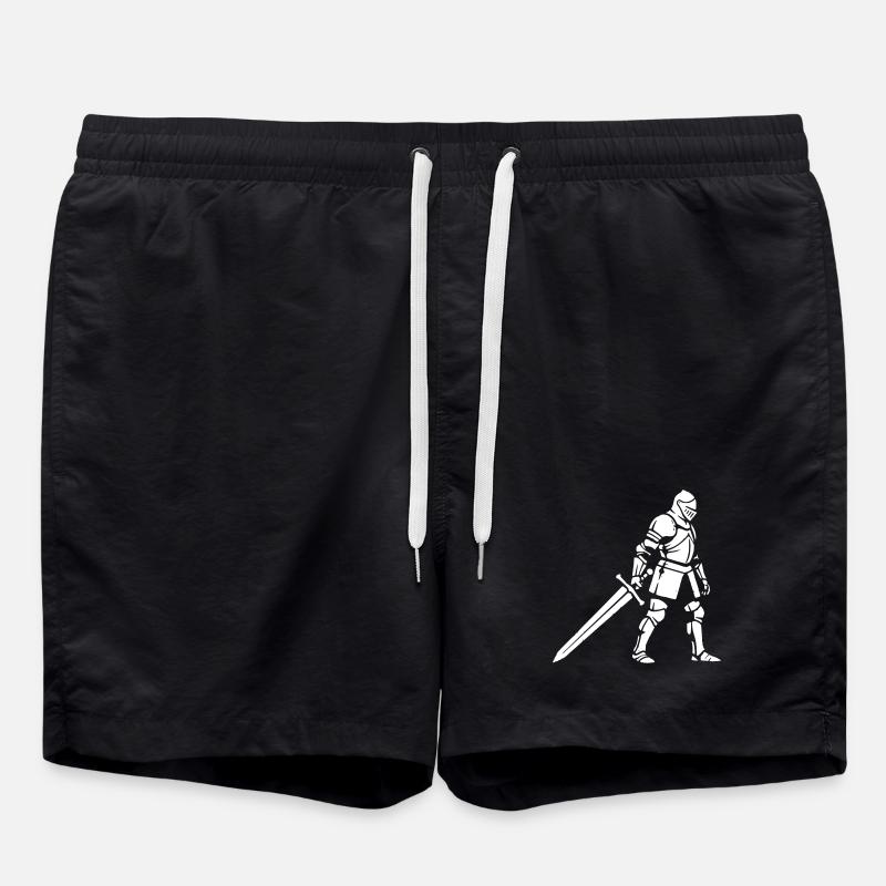 Black Knight Silhouette Shadow - Swim Trunks - black