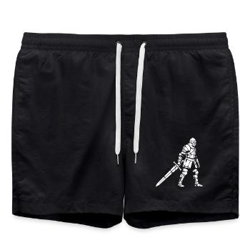 Knight Armor Detailed Medieval grunge - Swim Trunks - black - Front - AI Model Male 185 light (185cm)