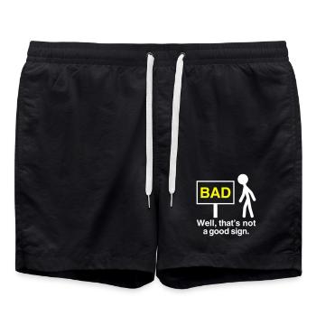 Eh bien, ce n’est pas un bon signe graphique de bonhomme bâton - Short de bain - noir - Devant - AI Model Male 185 light (185cm)