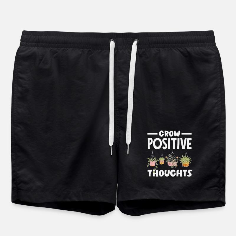 Grow Positive Thoughts Plant Lover - Swim Trunks - black