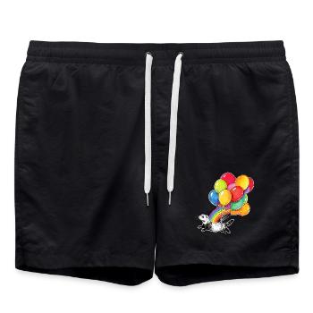 Ferret Balloons and Rainbow - Swim Trunks - black - Front - AI Model Male 185 light (185cm)