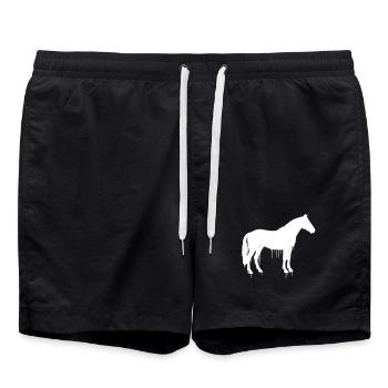 Pferd Graffiti Streetwear Vektor - Badeshorts - Schwarz - Vorne - AI Model Male 185 light (185cm)