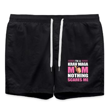 Krav Maga - Badeshorts - Schwarz - Vorne - AI Model Male 185 light (185cm)