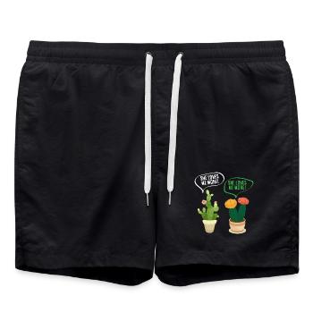 Pflanzenliebhaber Pflanzen Sukkulente Blume Love - Badeshorts - Schwarz - Vorne - AI Model Male 185 light (185cm)
