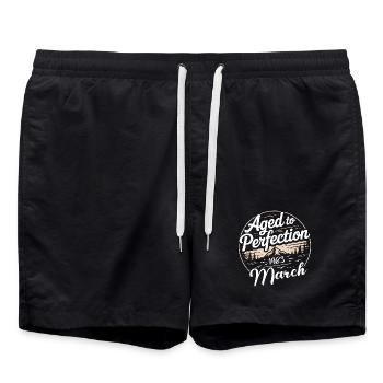 Birthday present march 1983 - Swim Trunks - black - Front - AI Model Male 185 light (185cm)