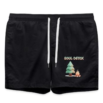 Gemütliche 3D-Kiefern-Seelen-Entgiftungsästhetik - Badeshorts - Schwarz - Vorne - AI Model Male 185 light (185cm)