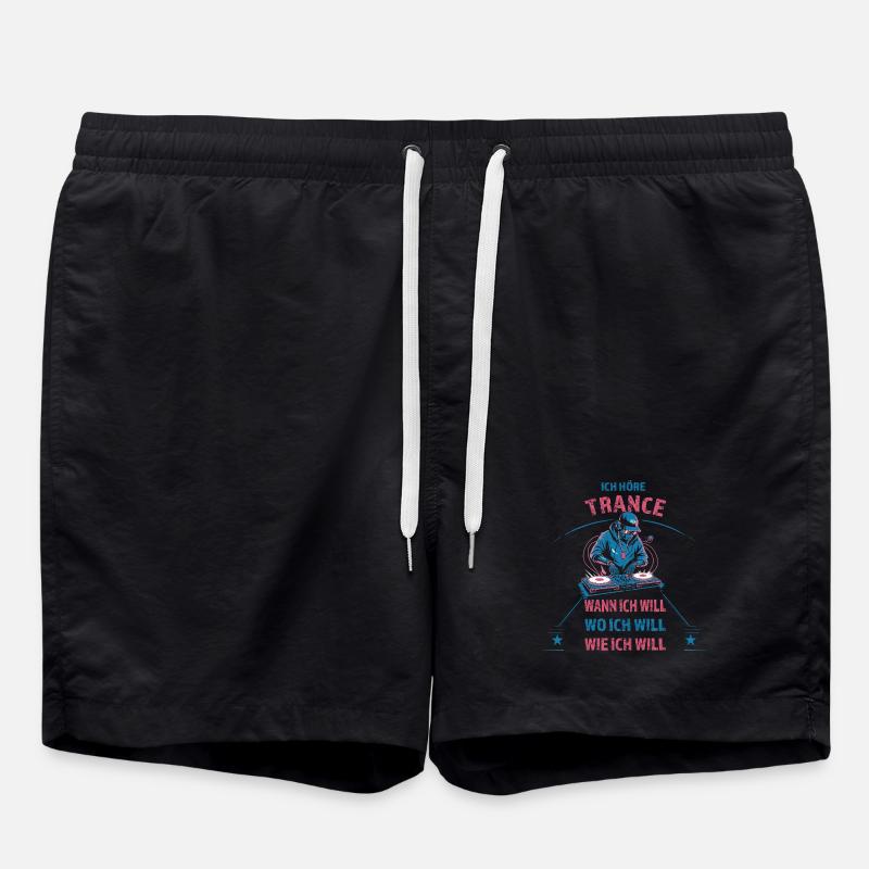 Ich höre Techno wann ich will - Badeshorts - Schwarz