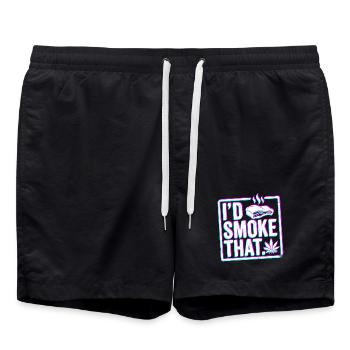 FUMÉE DE BARBECUE glitch, chemise à capuche drôle de barbecue, tasse - Short de bain - noir - Devant - AI Model Male 185 light (185cm)