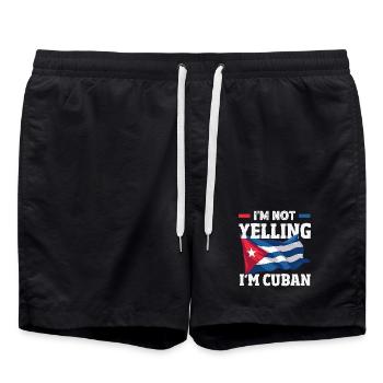 Kuba Stolz & Heimat - Cuba Flagge Design - Badeshorts - Schwarz - Vorne - AI Model Male 185 light (185cm)
