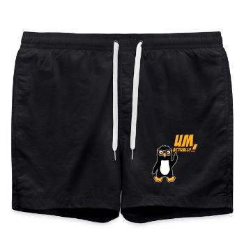 Le Pingouin devient le logo du nerd vraiment drôle - Short de bain - noir - Devant - AI Model Male 185 light (185cm)