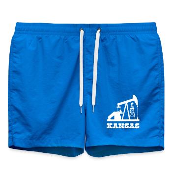 Conception de la pompe à pompe des champs pétrolifères du Kansas - Short de bain - cobalt blue - Devant