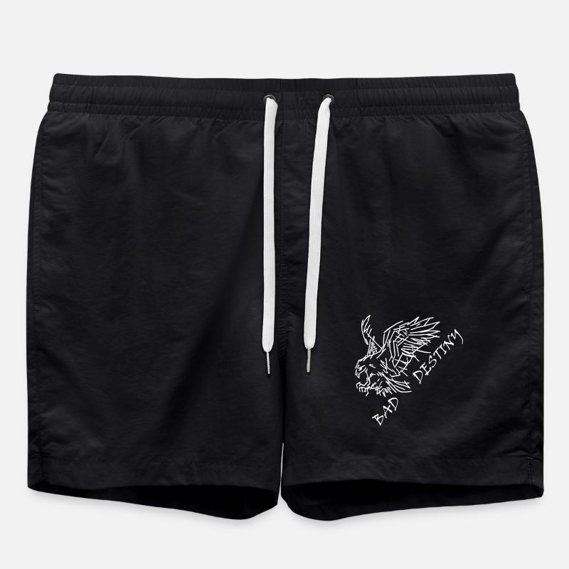 Bad Destiny in white - Swim Trunks - black