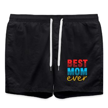 Meilleur t-shirt cadeau de maman de tous les temps - Short de bain - noir - Devant - AI Model Male 185 light (185cm)